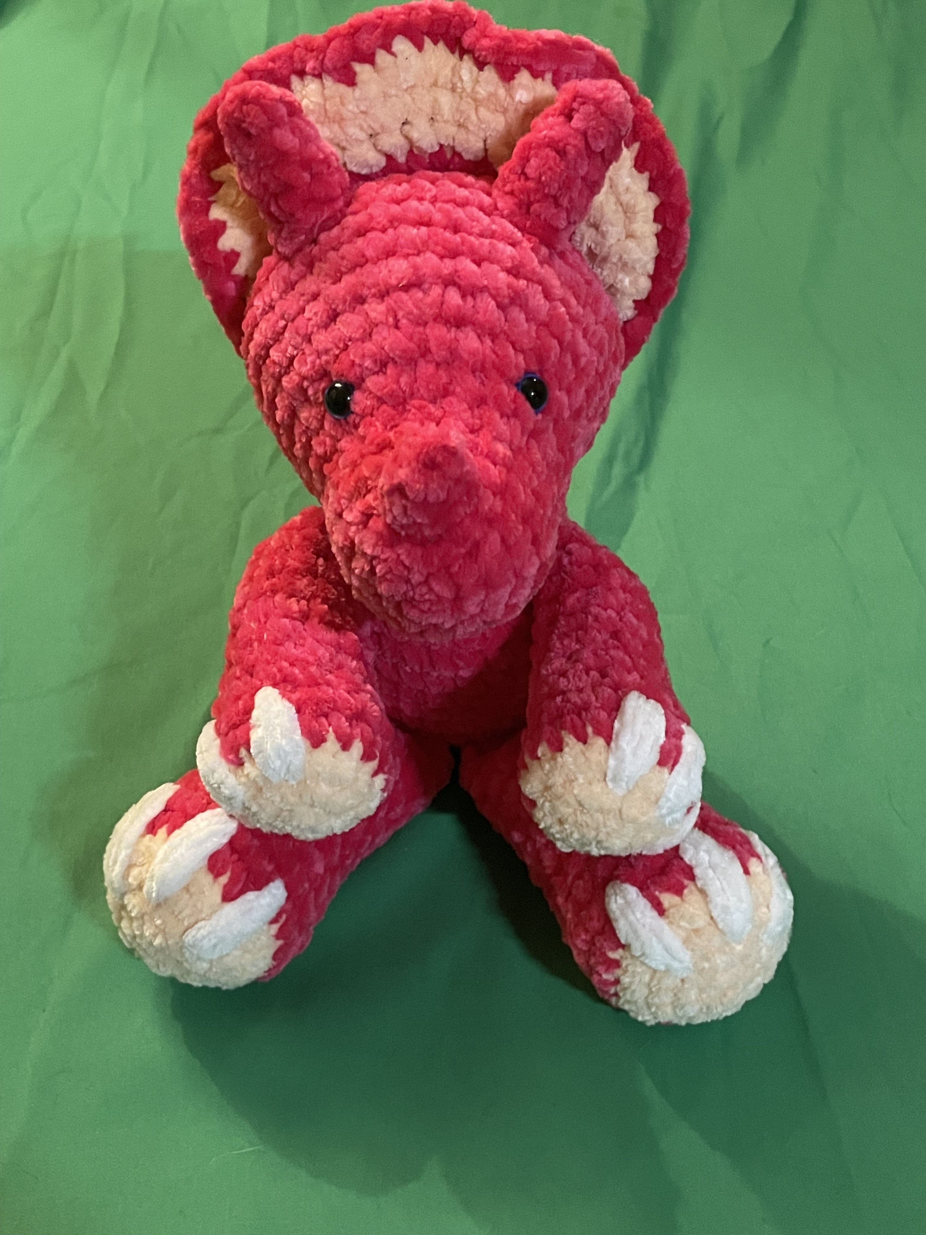 Handmade Crochet Triceratops Plush by Stitch Goblin
